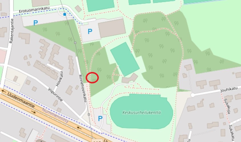 HH 25 kartta Keskusliikuntapuisto