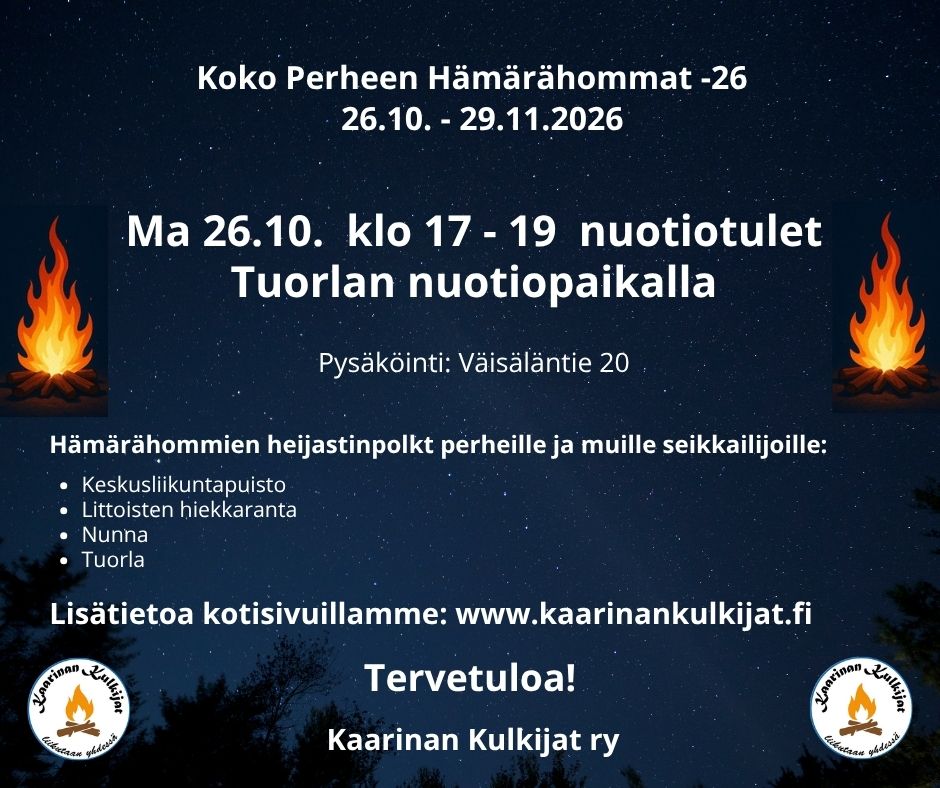 Hämärähommat 26 Nuotio 1